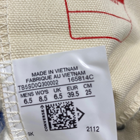 Converse Chuck Taylor High Canvas Blue Women Sneakers Custom 165814C-BLUE/WHITE - Picture 8 of 10